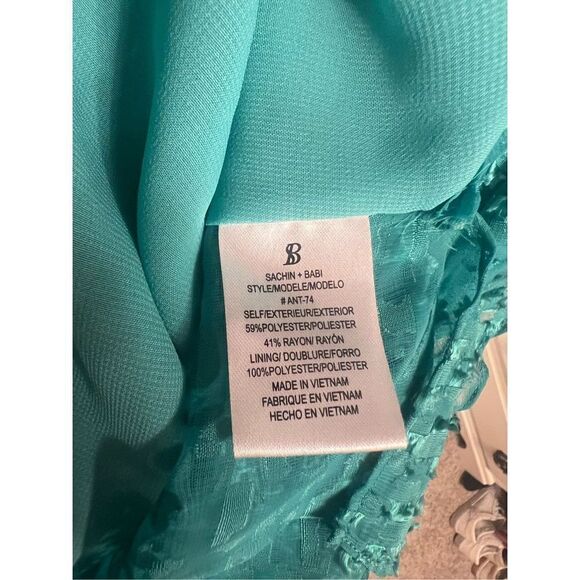 Anthropologie Sachin + Babi Car-canet Top beautiful teal with sequin detail neck - Picture 5 of 12